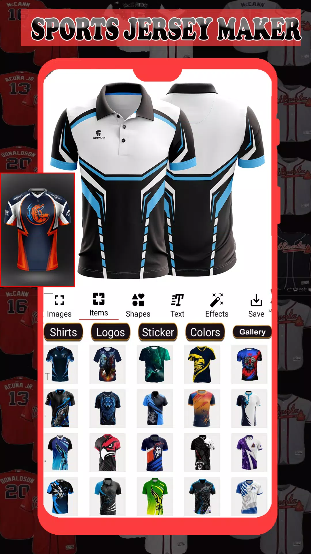 Sports Jersey Maker Capture d'écran 1