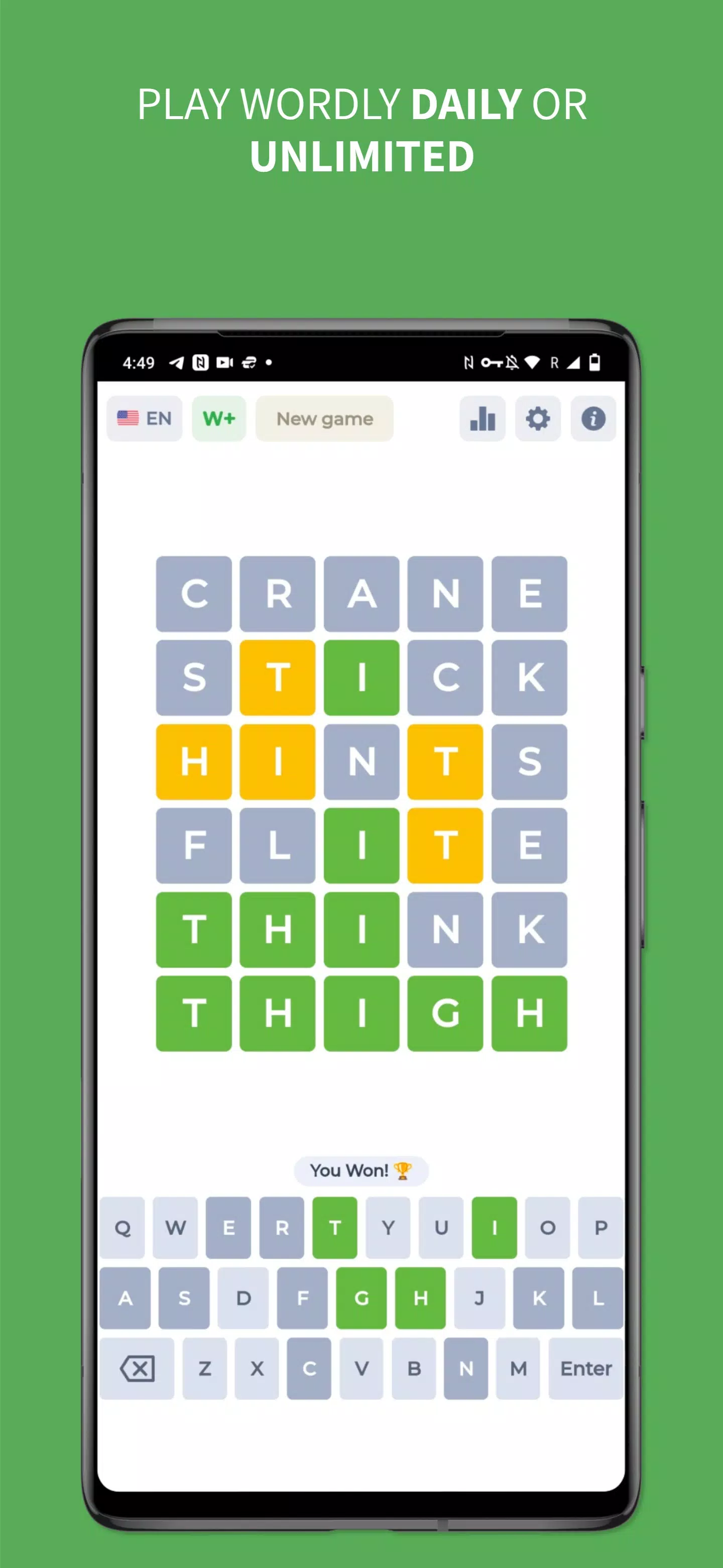Wordy - Word Puzzle Game Captura de pantalla 0