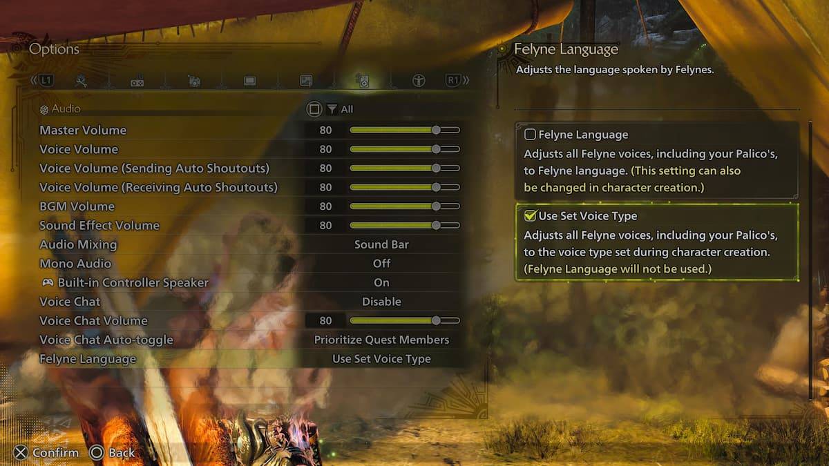 Monster Hunter Wilds Palico語言選擇