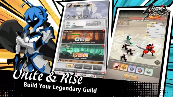 Hero Stickman dungeons and multiplayer features