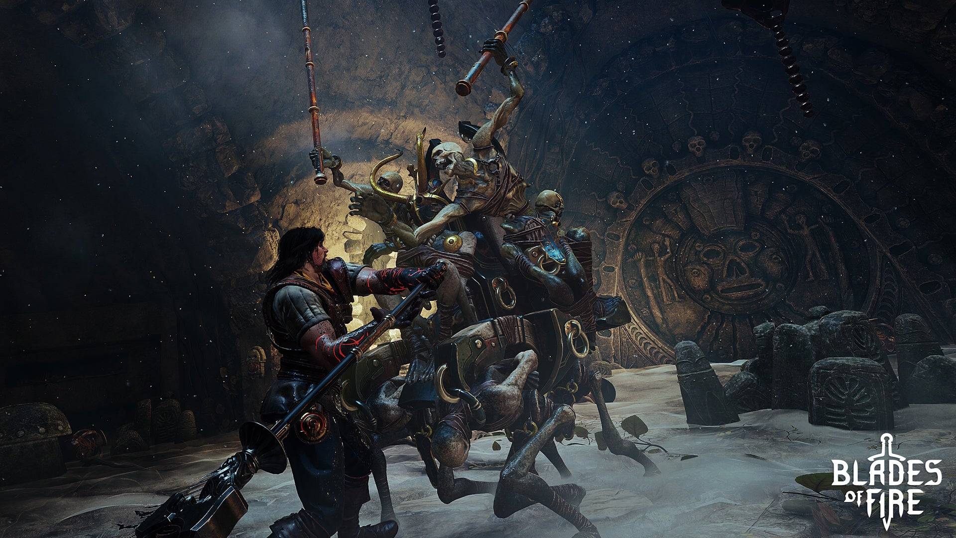 Blades of Fire features uniquely bizarre enemies resembling dark counterparts to Labyrinth