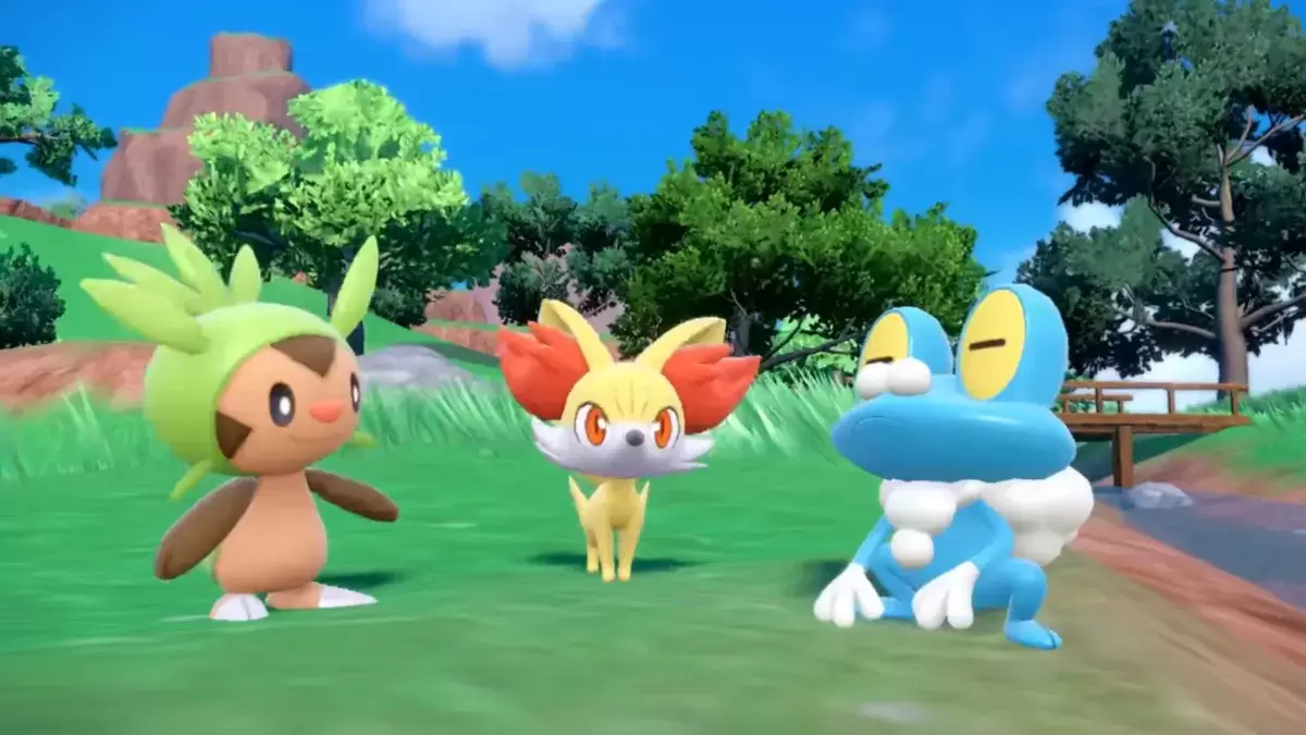 Iniziali Gen 6 Chespin, Fennekin e Froakie in Pokémon Scarlet & Violet
