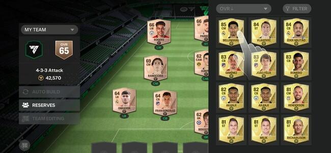 EA Sports FC Mobile Beta 自訂選項