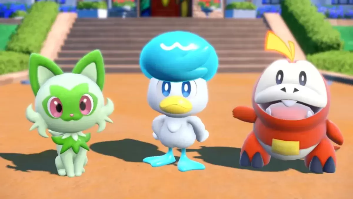 Iniziali di Gen 9 Sprigatito, Quaxly e Fuecoco in Pokémon Scarlet & Violet