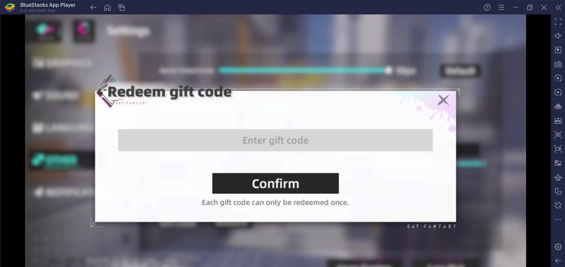 Cat Fantasy: Isekai Adventure Redeem Code Section
