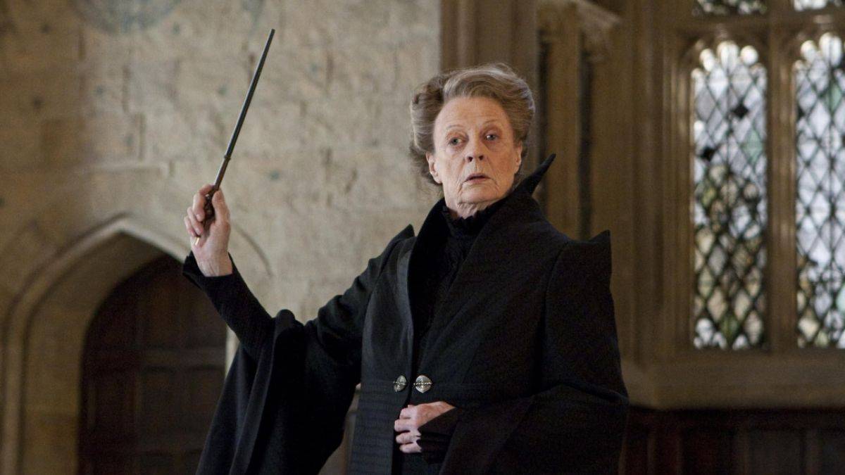 Maggie Smith come professor Minerva McGonagall ad Harry Potter e Doni della Morte Parte 2