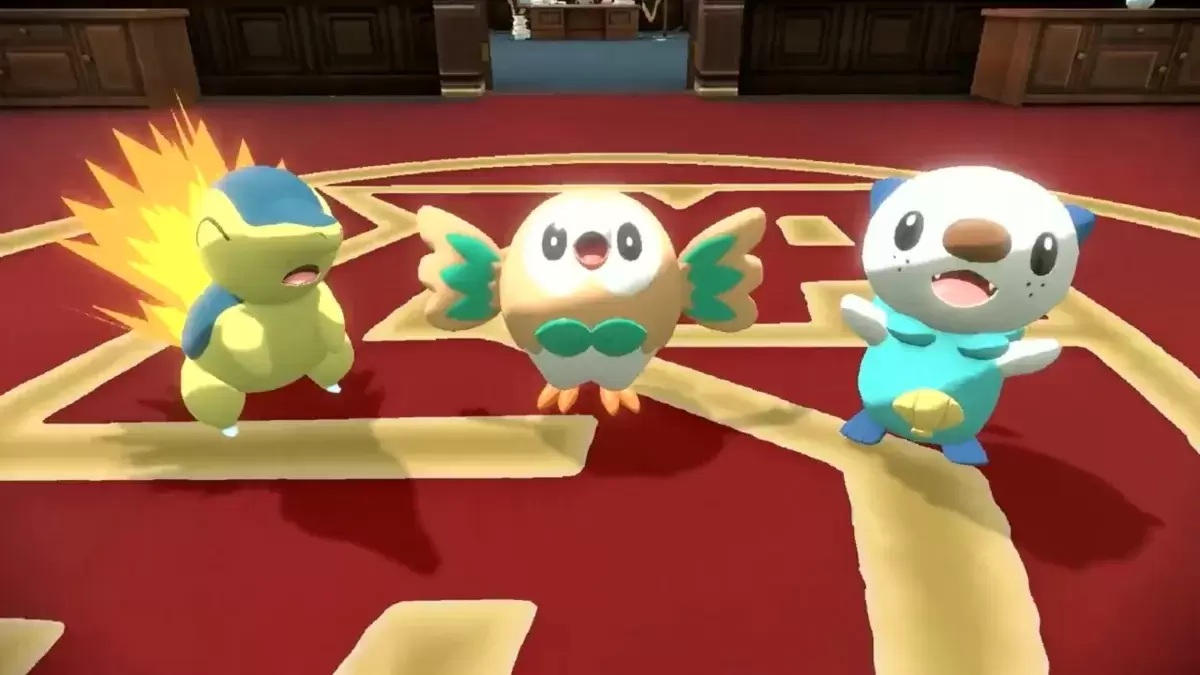 Pokémon Legends: Arceus Starters Cyndaquil, Rowlet e Oshawott