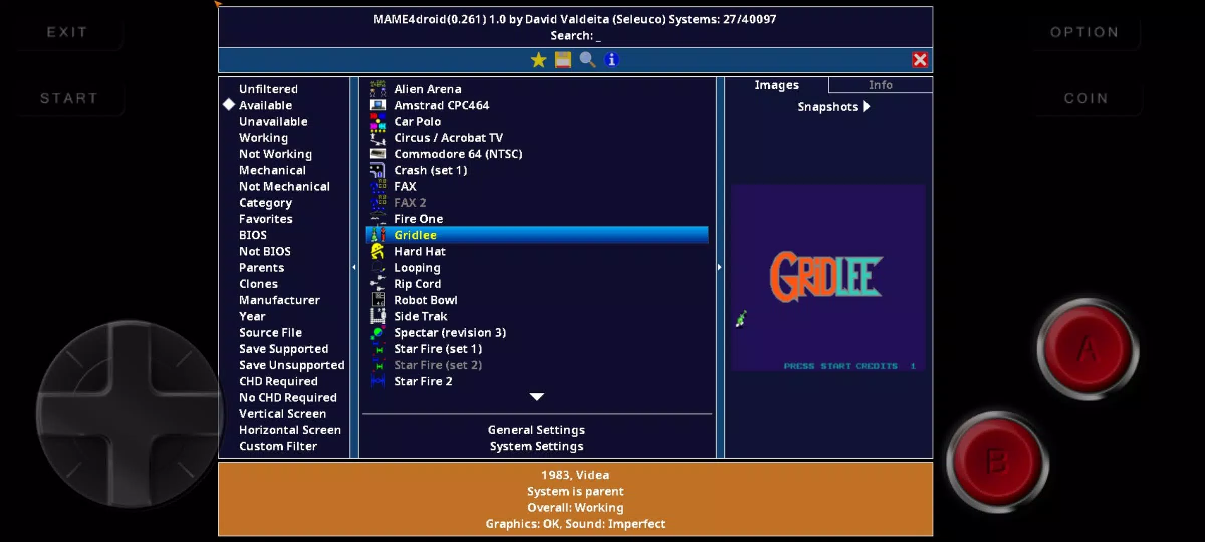 MAME4droid  2024 (0.270) スクリーンショット 1