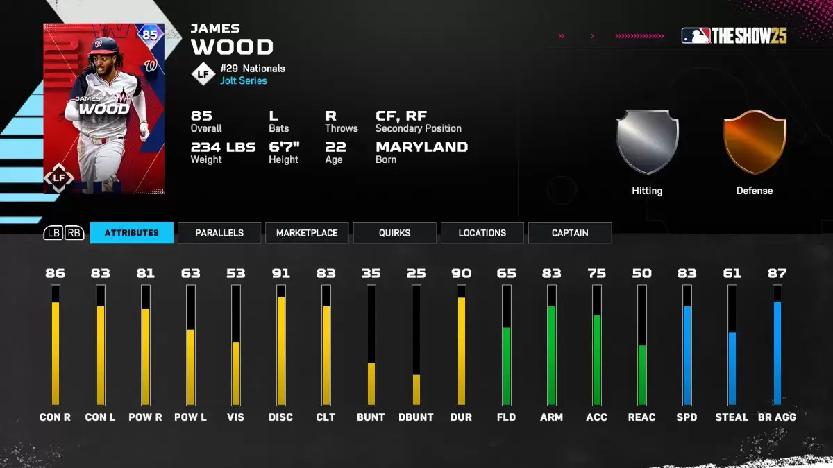 James Wood as part of an article about best Diamond Dynasty cards in MLB The Show 25.