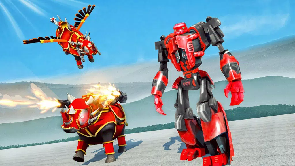 Flying Rhino Robot Transform: Robot War Games スクリーンショット 3